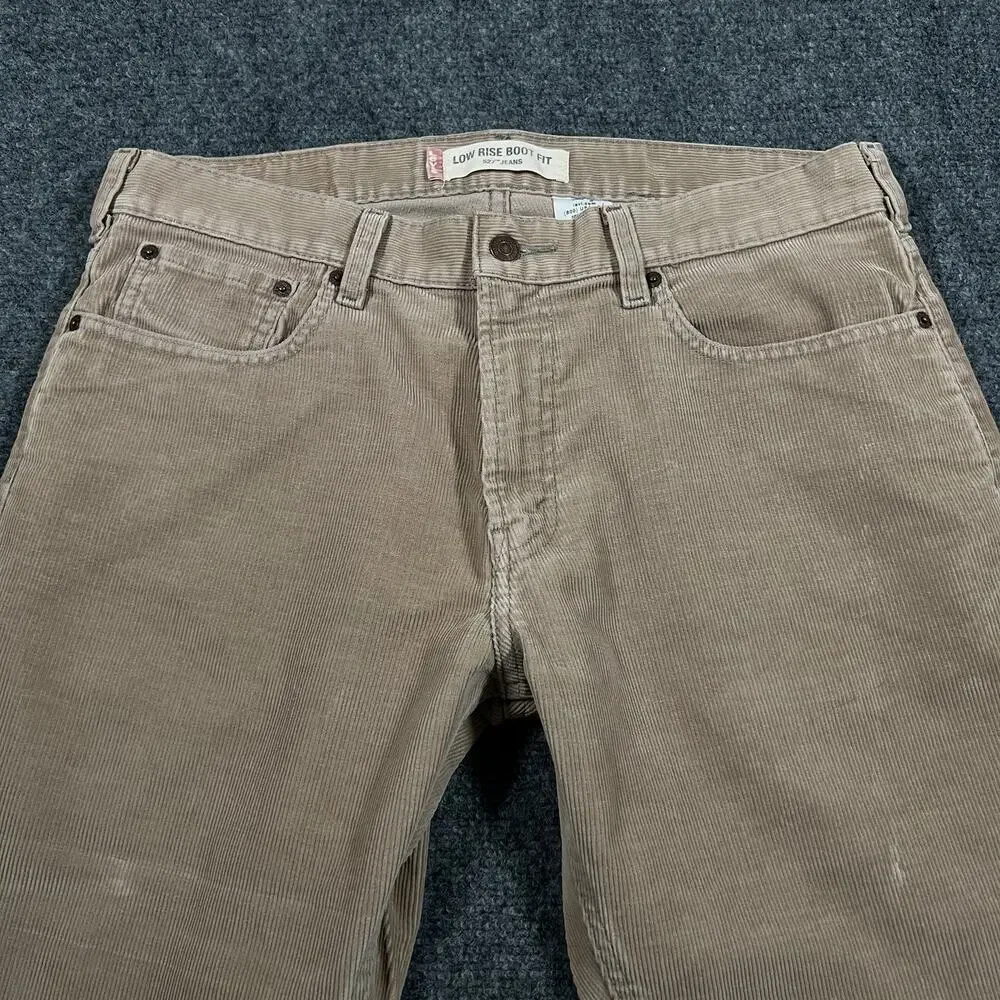 Levis 527 Low Boot Cut Corduroy Pants Mens 34x33 Brown Vintage Y2k Jeans
